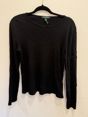 Ralph Lauren Black Long-Sleeve Crewneck Tee
